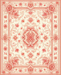 Vintage Floral Symmetry Pastel Rug