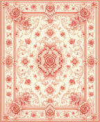 Vintage Floral Symmetry Pastel Rug