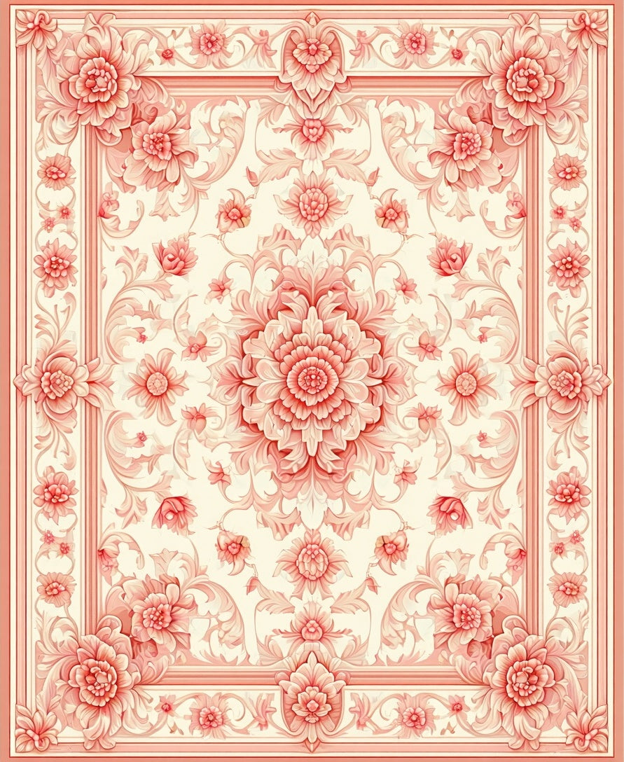 Vintage Floral Symmetry Pastel Rug