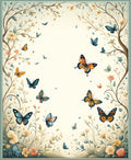 Whimsical Butterfly Garden Sketch Design Rug