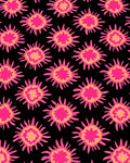 Vibrant Pink Starburst Pattern Rug