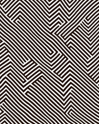 Bold Black White Geometric Stripe Rug