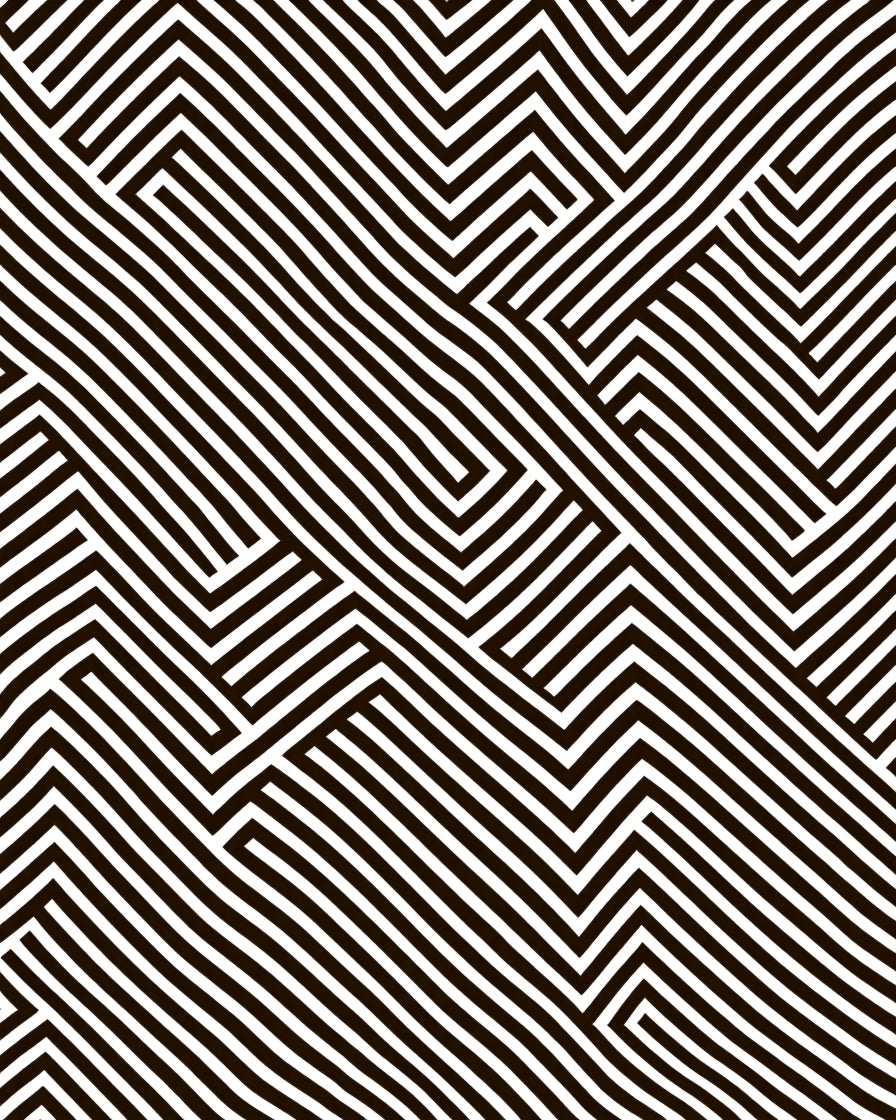 Bold Black White Geometric Stripe Rug