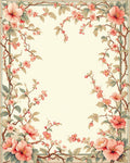 Vintage Floral Branches Aesthetic Rug