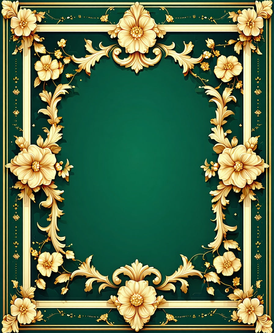 Ornate Floral Scrollwork Design Rug