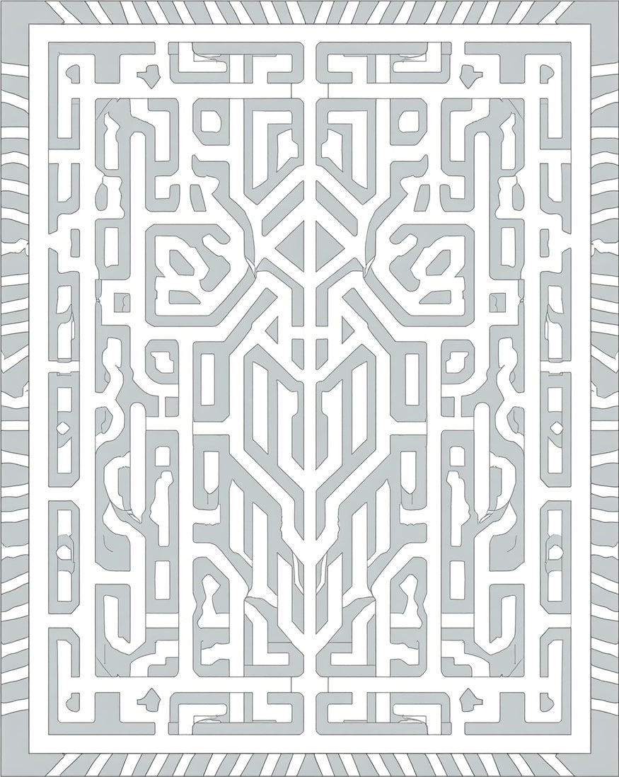 Abstract Geometric Maze Design Rug