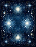 Celestial Starburst Geometric Design Rug
