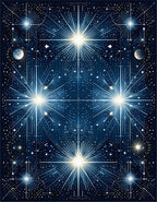 Celestial Starburst Geometric Design Rug