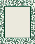 Emerald Green Leafy Vines Border Rug