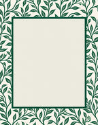 Emerald Green Leafy Vines Border Rug