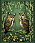 Wise Owls in Enchanted Forest Design Rug