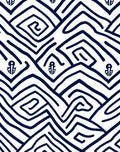 Naval Anchor Geometric Abstract Rug