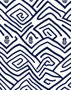 Naval Anchor Geometric Abstract Rug