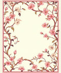 Pink Floral Branches Pattern Rug