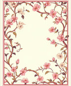 Pink Floral Branches Pattern Rug