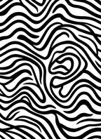 Bold Wavy Black White Pattern Rug