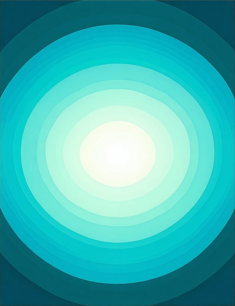 Deep Ocean Radiating Circles Design Rug