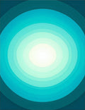 Deep Ocean Radiating Circles Design Rug