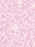 Pink Floral Outline And Botanical Sketch Rug