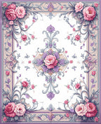 Elegant Floral Scrollwork Pastel Rug