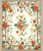Classic Floral Swirls Rug Design Rug