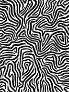 Abstract Black White Organic Lines Rug
