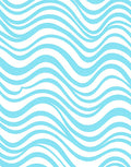 Aqua And White Wavy Stripe Design Rug