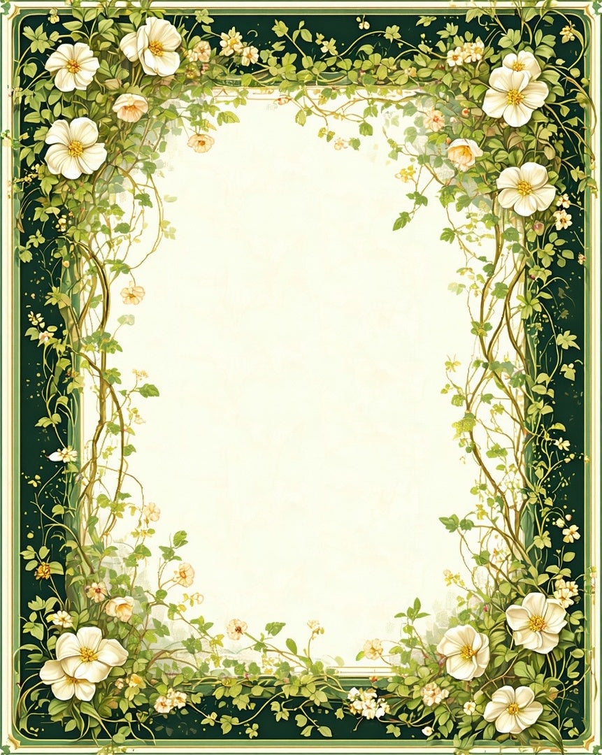 Whimsical Floral Vine Garland Rug