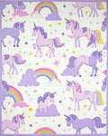 Pixel Unicorns and Rainbows Pattern Rug