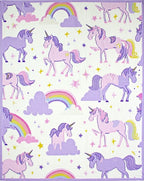 Pixel Unicorns and Rainbows Pattern Rug