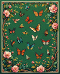 Floral Butterfly Garden Pattern Rug