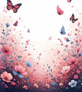 Whimsical Butterfly Meadow With Flowers Rug