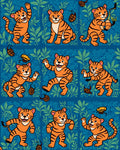 Whimsical Tiger Pattern With Greenery Rug