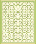 Green Geometric Floral Damask Pattern Rug