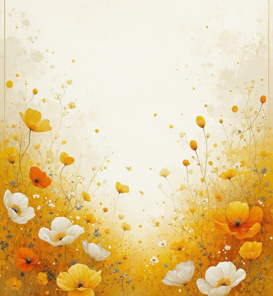 Golden Meadow Wildflower Botanical Design Rug