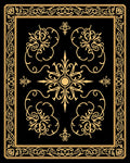 Elegant Gold Black Intricate Floral Rug