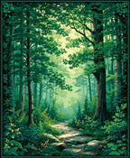 Enchanted Forest Pathway Woodland Design Rug