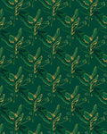 Emerald Green Abstract Leaf Pattern Rug
