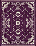 Regal Plum Floral Lattice Design Rug