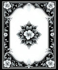 Ornate Floral Frame Design Rug