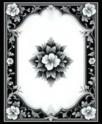 Ornate Floral Frame Design Rug