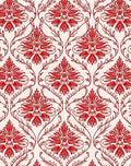Elegant Red Floral Damask Pattern Rug