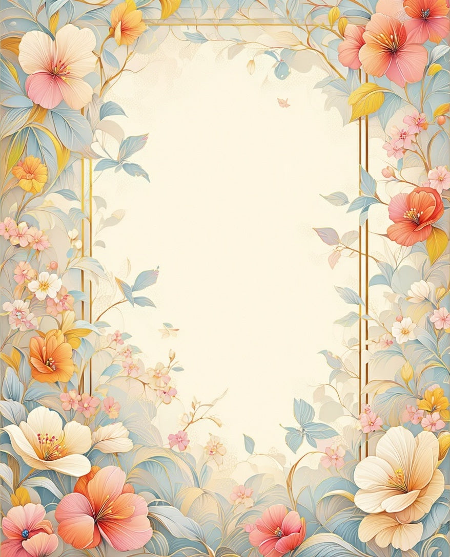 Pastel Floral Garden Pattern Rug