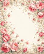 Pink Floral Scrollwork Vintage Style Rug