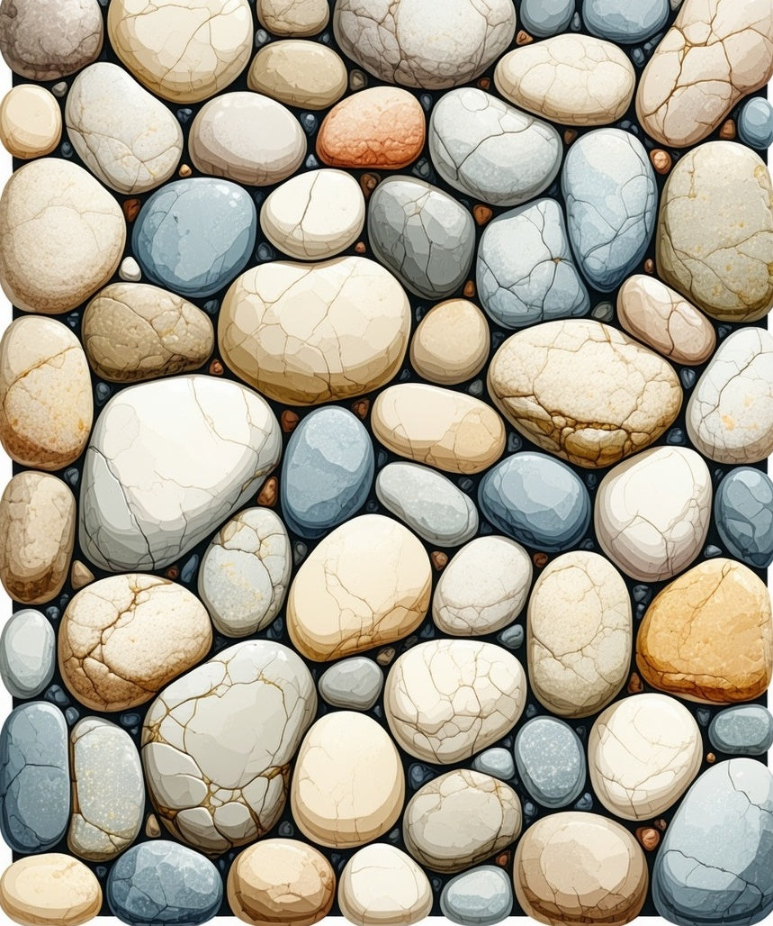 Textured Pebble Cluster Pattern Rug