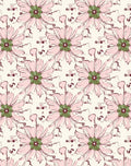 Whimsical Pink Floral Drawing Pattern Rug