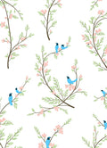 Birds on Branch with Cherry Blossoms Rug