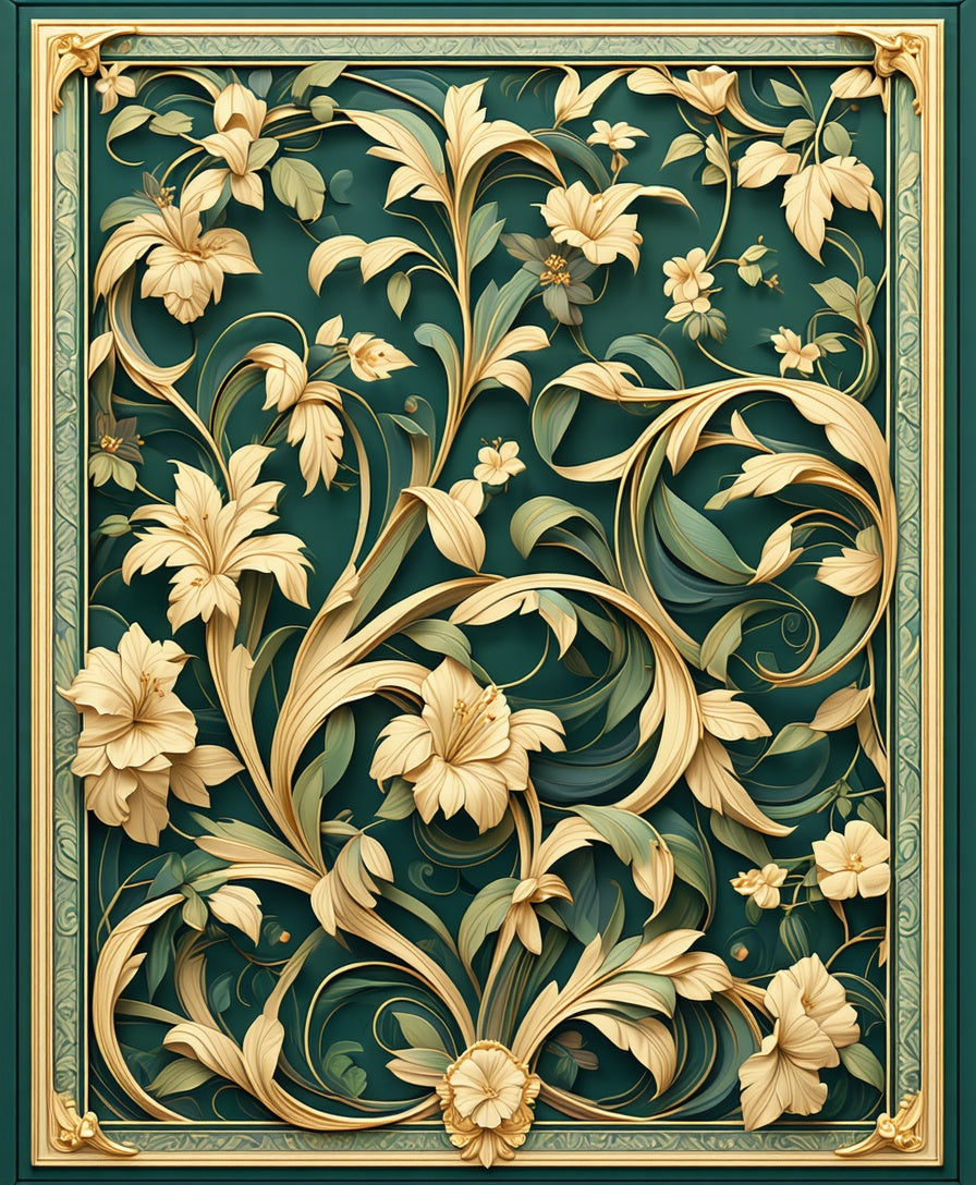 Elegant Floral Vine Pattern Rug