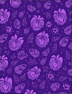 Purple Floral Leaf Pattern Design Rug