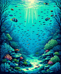 Vibrant Coral Reef Fish Design Rug